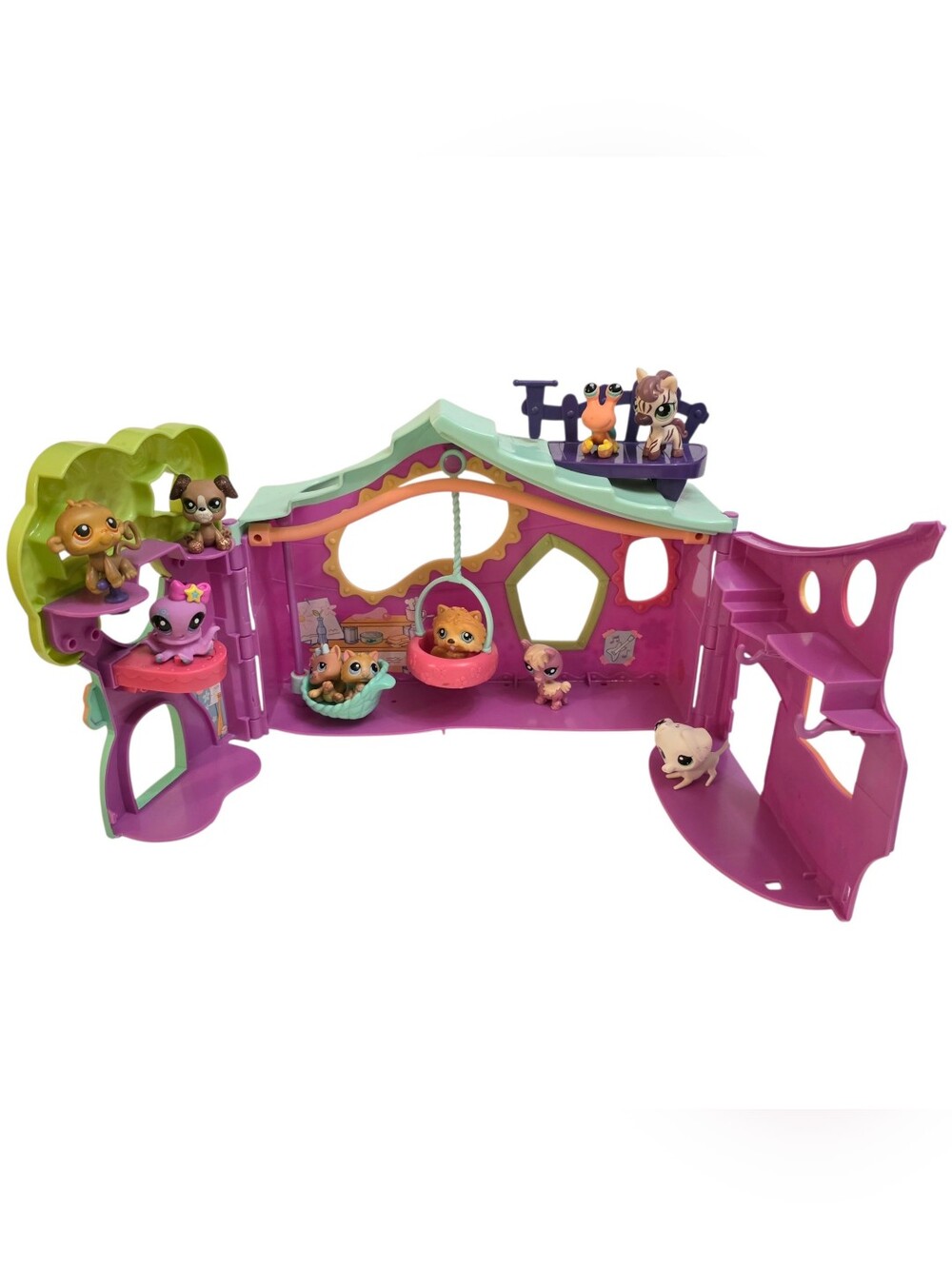Littlest Pet Shop LPS Purple Pets Only Clubhouse Playset With 10 Pets Hasbro